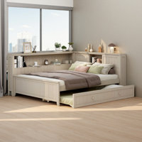 Full Size Daybed with Storage Shelves and Trundle by Lark Manor