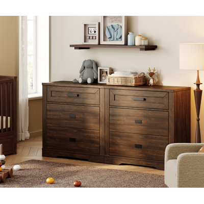 Glenford 63" Wide Modern Farmhouse Wooden 3-Drawer Dresser Set Of 2 For Teenagers by Winston Porter