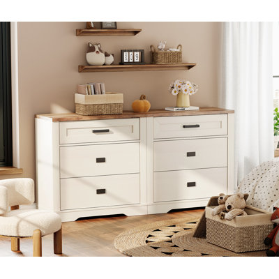 Glenford 63" Wide Modern Farmhouse Wooden 3-Drawer Dresser Set Of 2 For Teenagers by Winston Porter