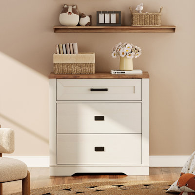 Laziza Modern Farmhouse Wooden 3-Drawer Dresser For Kids by Gracie Oaks