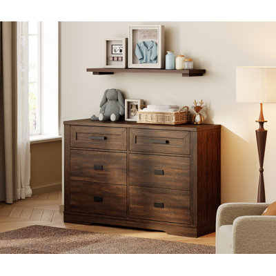 Glenford 47.2"W Modern Farmhouse Wooden 6-Drawer Dresser For Teenagers by Winston Porter