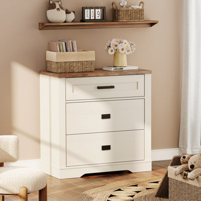 Glenford 31.5" Wide Modern Farmhouse Wooden 3-Drawer Dresser For Teenagers by Winston Porter