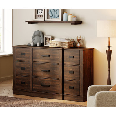 Glenford 52.5" Wide Modern Farmhouse Wooden Dresser With 9 Drawers For Teenagers by Winston Porter