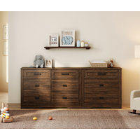 Laziza Modern Farmhouse Wooden Dresser Combo With 9 Drawers For Kids by Gracie Oaks