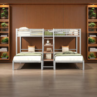 Metal Twin Over Twin & Twin Bunk Bed, Triple Bunk Bed by Mason & Marbles