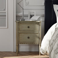 Farmhouse 2 Drawer Nightstand With Hidden Drawer by Ophelia & Co.