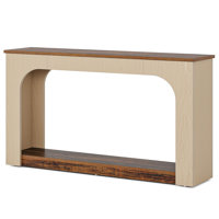 Farmhouse Led Console Table, Wooden Foyer Entry Table, Narrow Long Vintage Sofa Table Behind Sofa by Ophelia & Co.