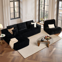 Cozza Sectional Sleeper Sofa, Convertible Couch With Bean Bag Chair For Living Room