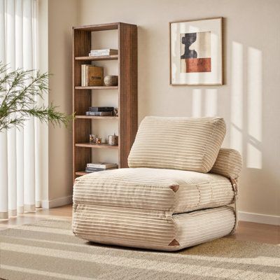 Nathasa Bean Bag Soft Sleeper Chair With Pillow, Foldable Mattress With Back Support by Ivy Bronx