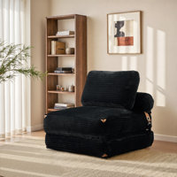 Nathasa Bean Bag Soft Sleeper Chair With Pillow, Foldable Mattress With Back Support