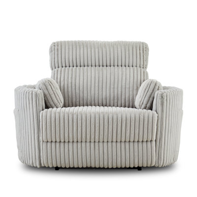 Modern 54.33" Wide Recliner Chair with Plush Faux Rabbit Fur, USB Charging Port & Adjustable Backrest – Easy Assembly by Hokku Designs