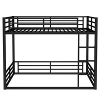 Metal Bunk Bed for Teens & Adults, Heavy-Duty Frame, Space-Saving, Noise-Reduced, No Box Spring, Black by Ivy Bronx