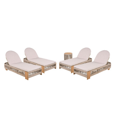 Outdoor Chaise Lounge Set, Patio Lounge Chairs W/Adjustable Backrest And Look Side Table by Hokku Designs