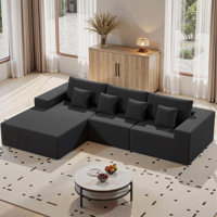 L-shaped 2-seater Sofa With Armrests, Upholstery And Throw Pillows – Cozy Sectional Couch With High-density Foam For Living Room, Apartment, Small Spa
