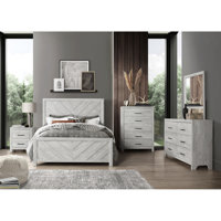 5PC Modern Style Storage Bedroom Set Made With Wood, Bedroom Set , Dresser and Nightstand Set, White Bedroom Set, 5 Piece Bedroom Set, Modern Bedroom by Union Rustic