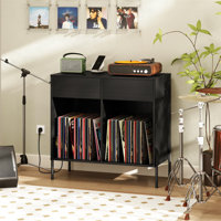 Large Record Player Stand With Charging Station by George Oliver