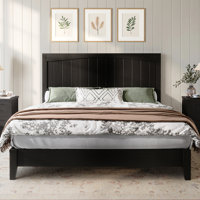 Adainville 48.4" Solid Wood Bed Frame With Panel Headboard