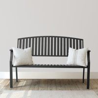 52"W Modern 3-Person Outdoor Bench - Lightweight Aluminum, Weatherproof & Rust-Free Patio Bench for Garden, Porch, Yard or Park (660lb Capacity) by Ivy Bronx
