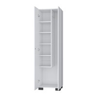White Storage Shelves Broom Cabinet
