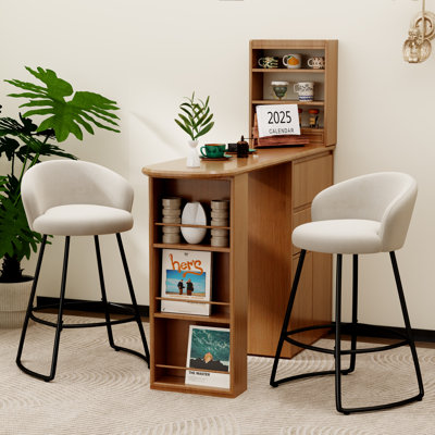 Upholstered Counter Stool With Metal Frame by Latitude Run