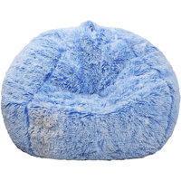 Fluffy Blue Bean Bag Chair Cover