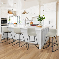 Swivel Upholstered Counter & Bar Stool With Metal Frame