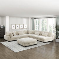 Brinsley 135”W Modern Track Arm Modular Sectional Sofa by Latitude Run