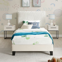 Findlay 3-Piece Bedroom Set, Plush 3D Upholstered Bed with Two Nightstands by Latitude Run