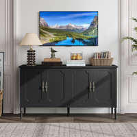 59" Buffet Cabinet With Storage, Modern Sideboard With 4 Doors And Adjustable Shelves by Ophelia & Co.