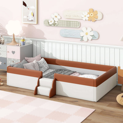 Upholstered Daybed Frame With Fence And Stairs by Latitude Run