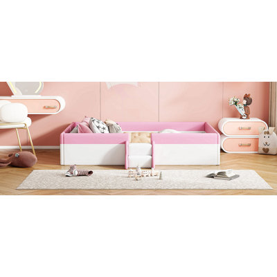 Upholstered Daybed Frame With Fence And Stairs by Latitude Run