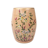 Flower and bird ceramic stool by Fleur De Lis Living