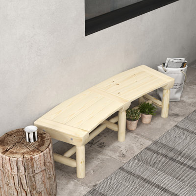 Semicircular Wooden Bench For Tree Surrounding In Garden by August Grove