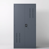 Metal Garage Storage Cabinet With 2 Doors And 4 Adjustable Shelves - 71.96-Inch Steel Lockable File Cabinet With Pegboard Interior, Suitable For Home by 17 Stories