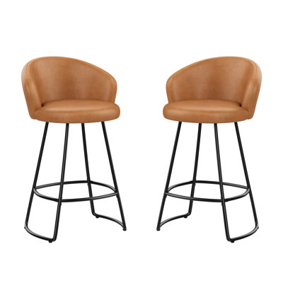 Upholstered Counter Stool With Metal Frame by 17 Stories