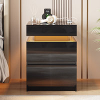 Modern Nightstand With 2 Drawers And Motion Sensor by Wrought Studio