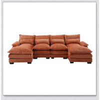 Large Chenille Fabric U-Shape Sectional Sofa