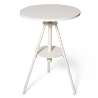 Industrial Bistro Table Vintage Cafe Table Farmhouse Round Dining Table For Kitchen Rustic Side Table Swivel Metal Top 32.28-39.37Inch Height Adjustab by 17 Stories