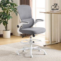 Breathable Mesh Tall Office Chair Drafting Chair With Adjustable Footrest Ring by Inbox Zero