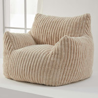 Plush Corduroy Bean Bag Chair with Memory Foam, Living Room Bedroom Lazy Floor Sofa by Trule