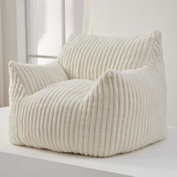 Plush Corduroy Bean Bag Chair with Memory Foam, Living Room Bedroom Lazy Floor Sofa by Trule