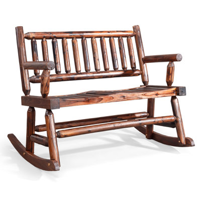 44-Inch Patio Wooden Rocking Bench by Ophelia & Co.