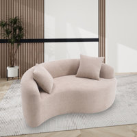 Full Sponge Chenille Curved Compression Double Sofa by Mercer41