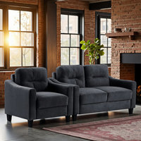 2 Piece Living Room Sofa Set 54" Velvet Loveseat With Thickened Cushions And A Upholstered Single Sofa Chair by Mercer41