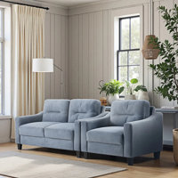 2 Piece Living Room Sofa Set 54" Velvet Loveseat With Thickened Cushions And A Upholstered Single Sofa Chair by Mercer41