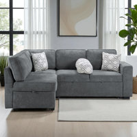 L-Shaped Sectional Sofa Bed With USB Ports And Storage by Latitude Run
