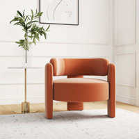 Modern Velvet Upholstered 3-legs Accent Armchair, set Of 1 by Mercer41