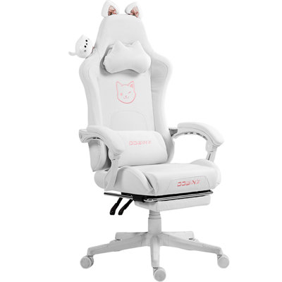 Adjustable Reclining Ergonomic Leather Swiveling PC & Racing Game Chair with Footrest by Dowinx
