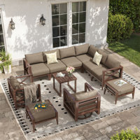 9 - Person Aluminum Patio Conversation Sets with Glider&Swivel Chairs by Gracie Oaks