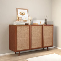 47" Walnut Rattan Buffet Cabinet – Bohemian Farmhouse Storage by Bay Isle Home